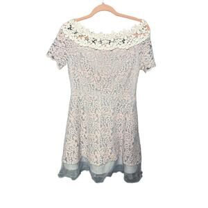Too Tang Short Dress Women's Size Medium Coquette Lace Balletcore 50s Housewife